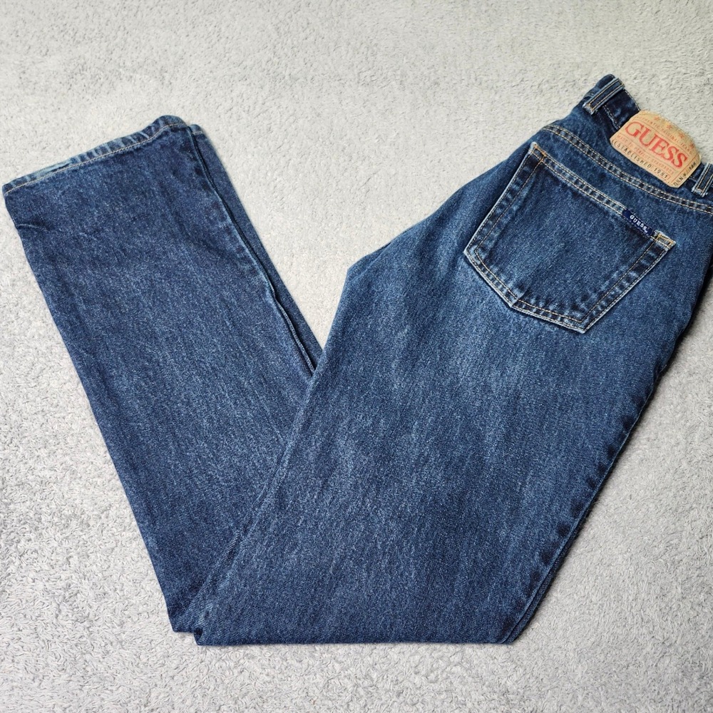 Guess Womens 28 Bootcut Jeans Dark Wash Low Waist 100% Cotton 1060LG Vintage